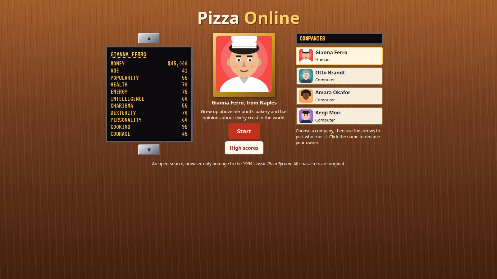 Screenshot of pizza.fluin.io