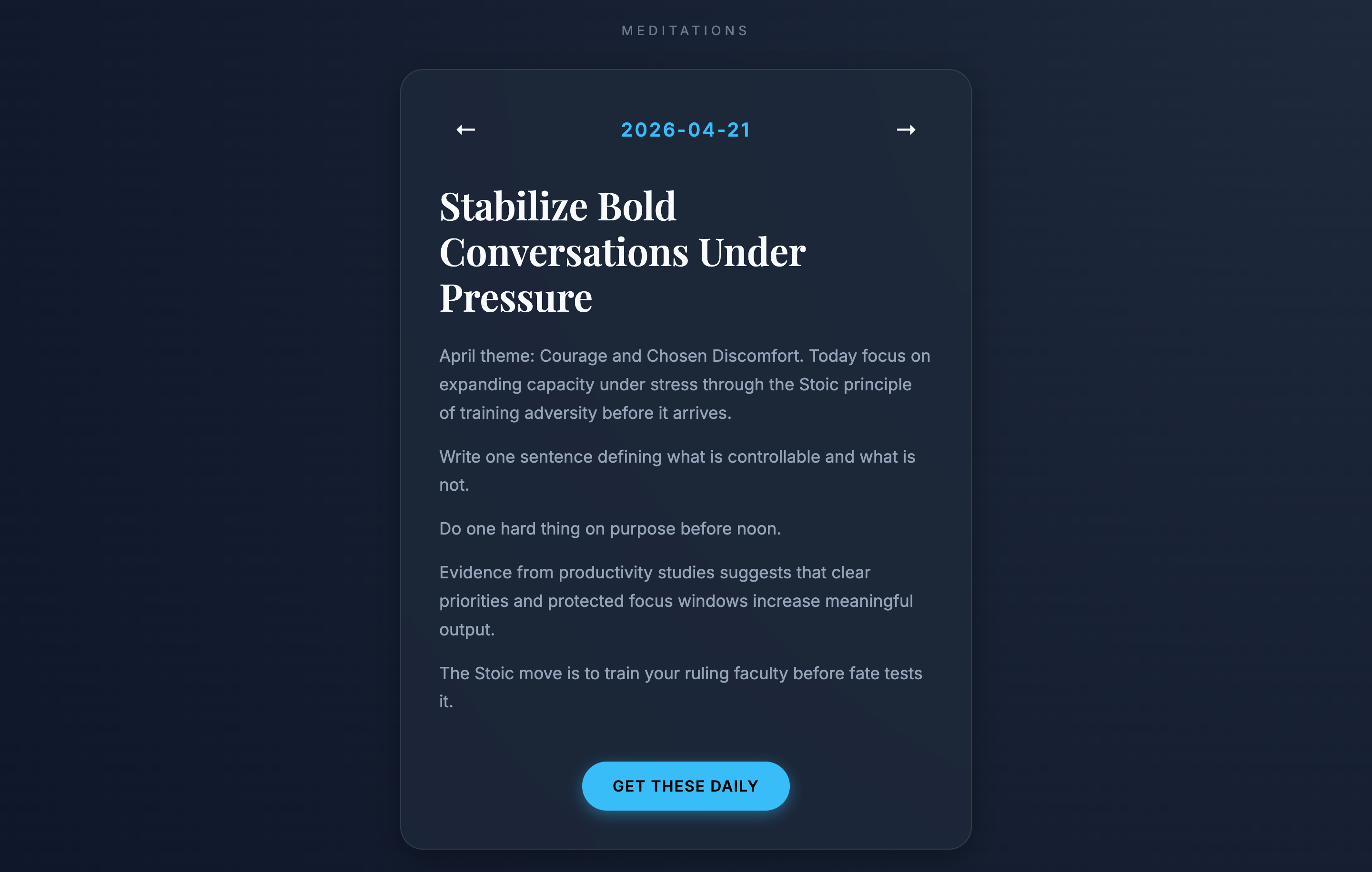 Screenshot of stoic.fluin.io